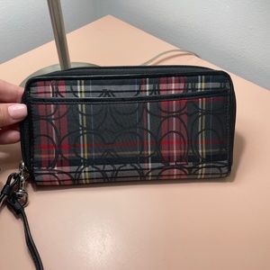 Coach holiday zipper wristlet